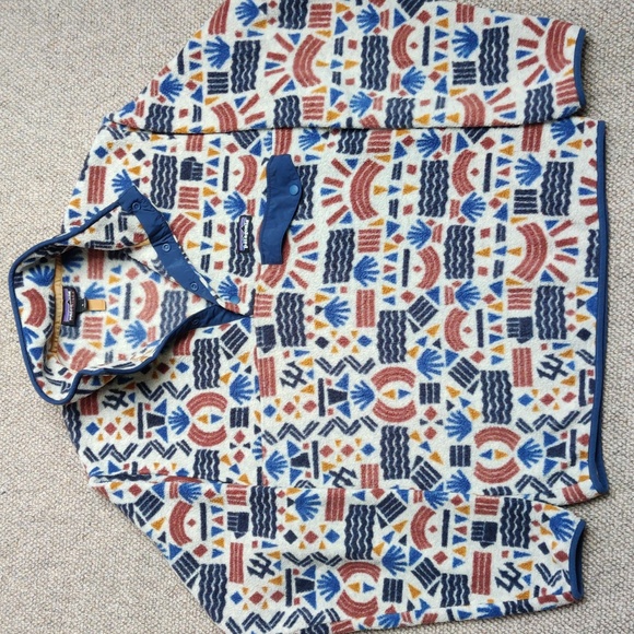 Patagonia Snap-T Synchilla fleece pullover sweater in Protected Peaks: Oatmeal S - Picture 7 of 9